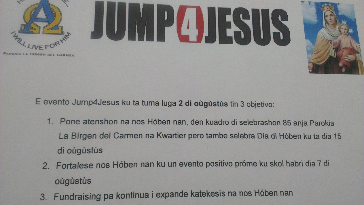 Jump 4 Jesus … Organisa pa misa di Kwartier i Pader Simon !