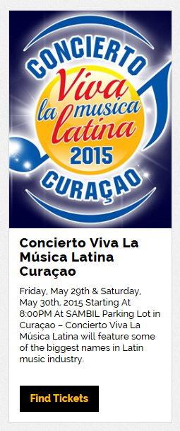 Kumpra bo karchi pa “Viva la Música Latina Curaçao 2015” ‘online’