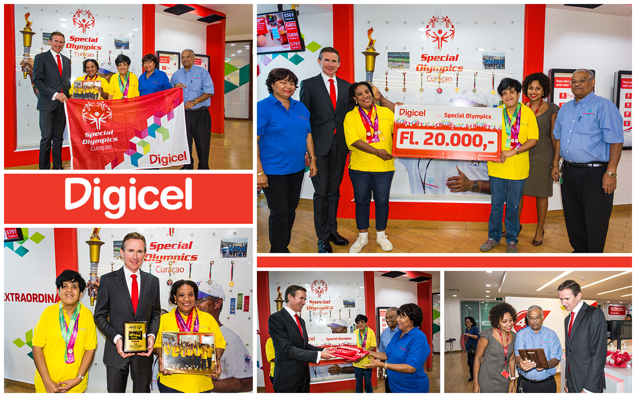 Digicel Kòrsou ta hasi donashon di 20,000 florin na Special Olympics