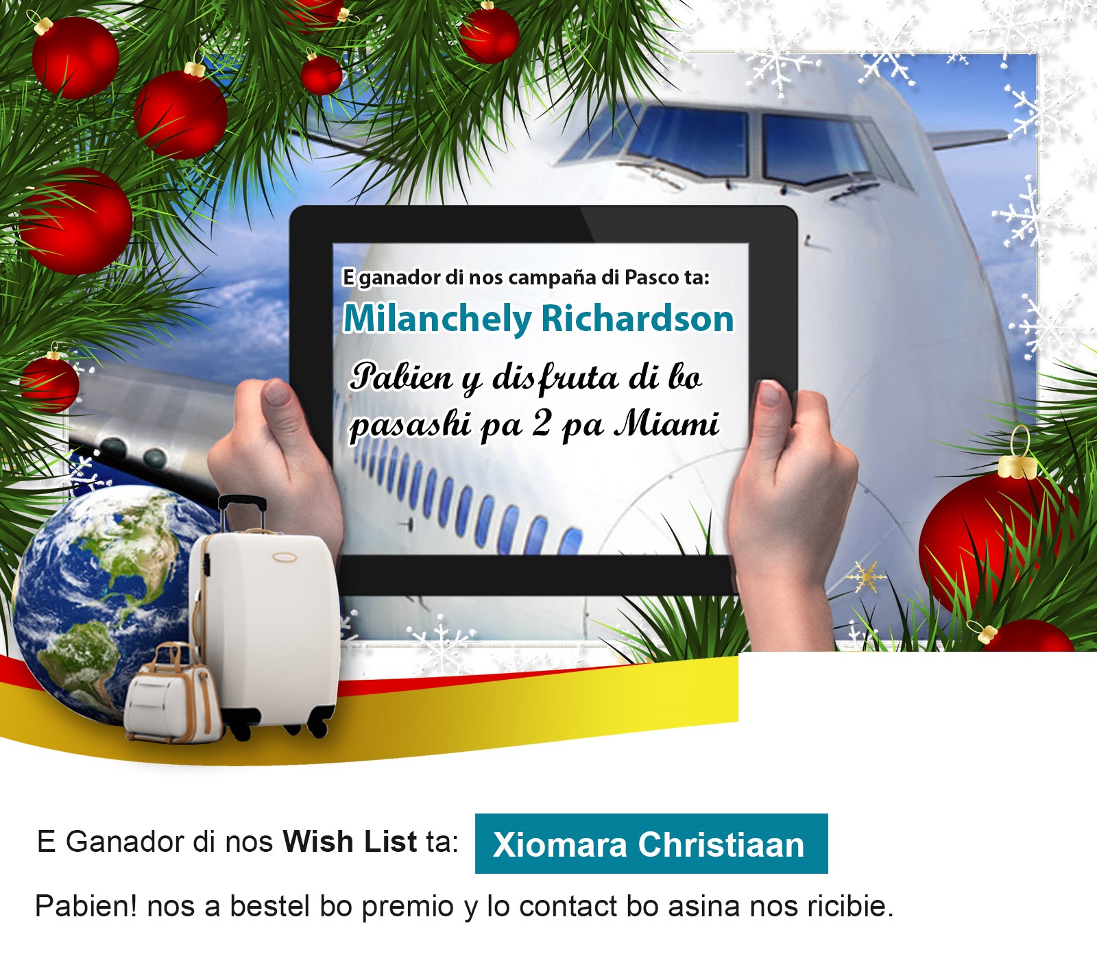 Milanchely Richardson ta bay Miami y Xiomara Christiaan a gana regalo