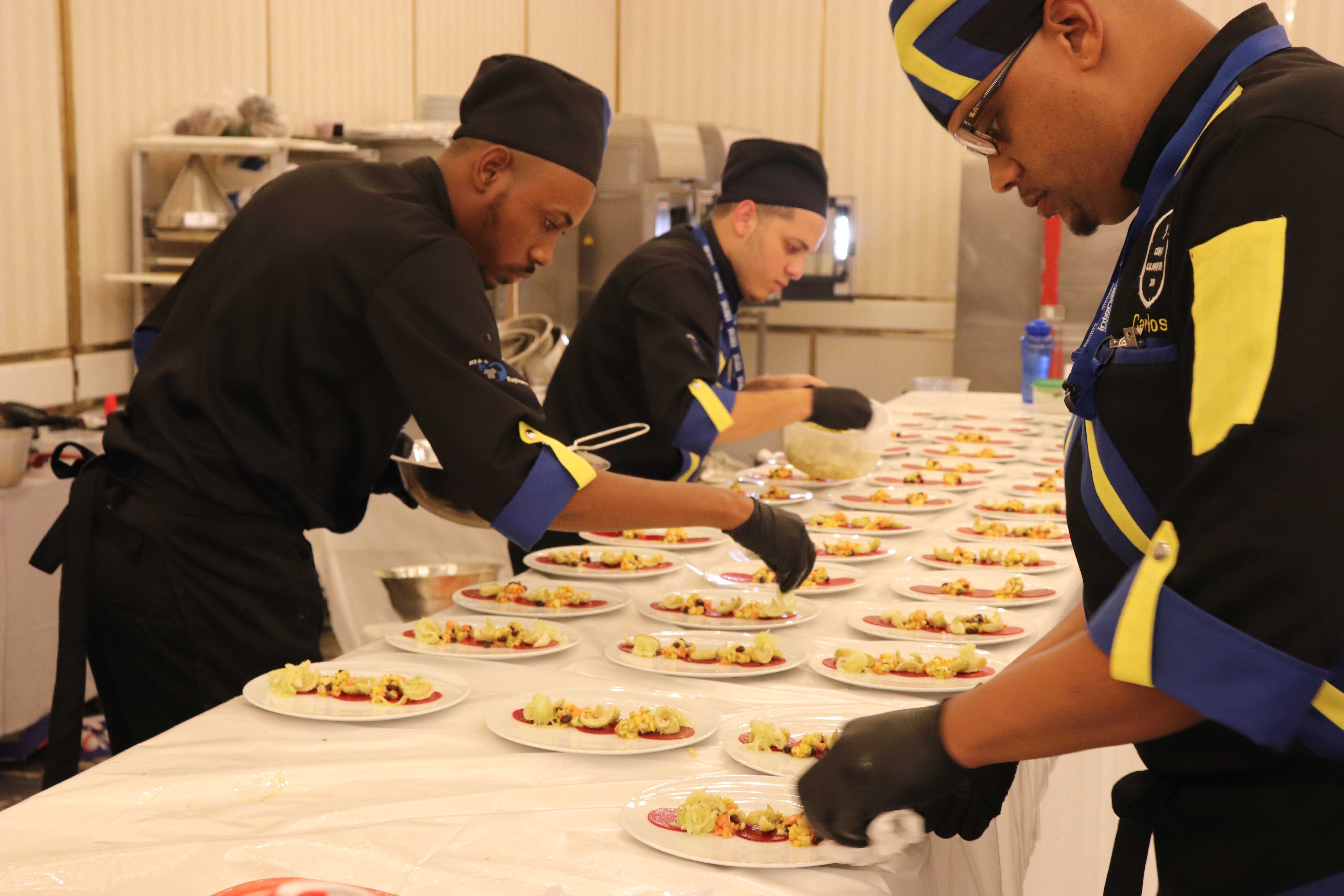 The Curaçao Culinary Team demonstrates excellent skills at the Taste of the Caribbean Competitions.