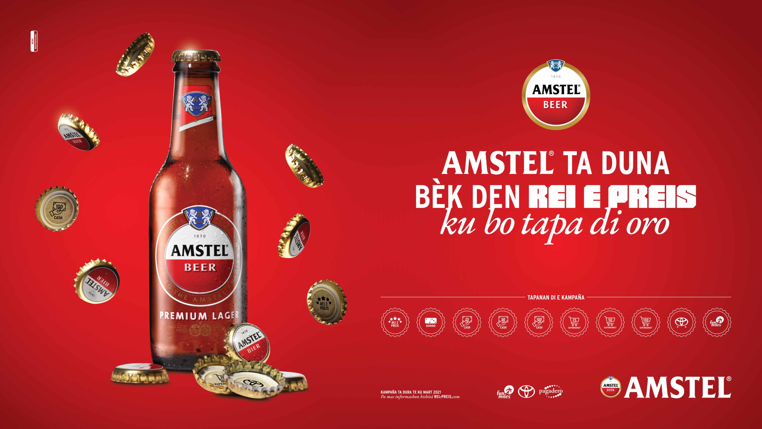 Amstel ta duna Bèk, den REI e PREIS, Ku bo Tapa di Oro