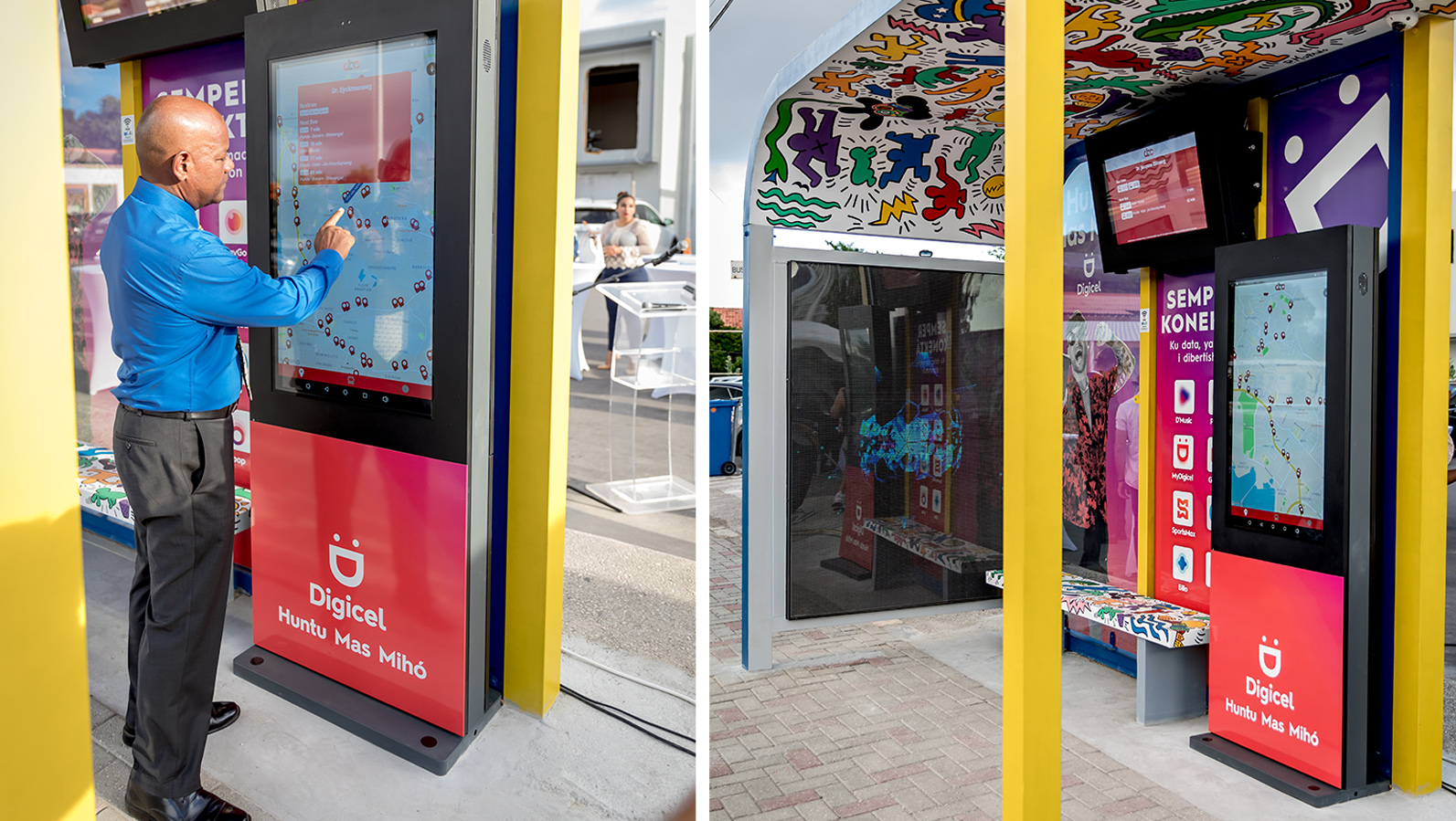 Digicel Business ta konektá i adoptá “Smart Bus Stop”